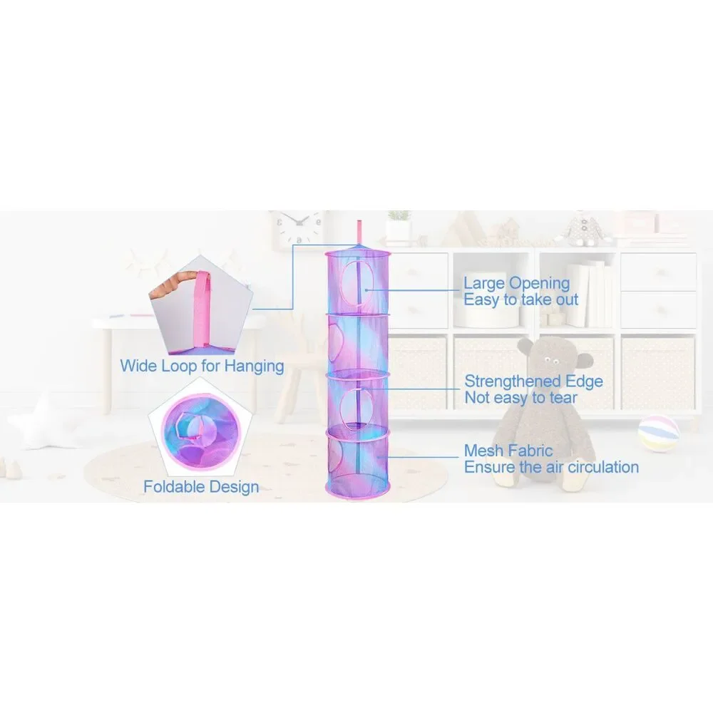 Toy Storage Hanging Stuffed Animals Organizer Closet Holder Toy Organizer 2pc